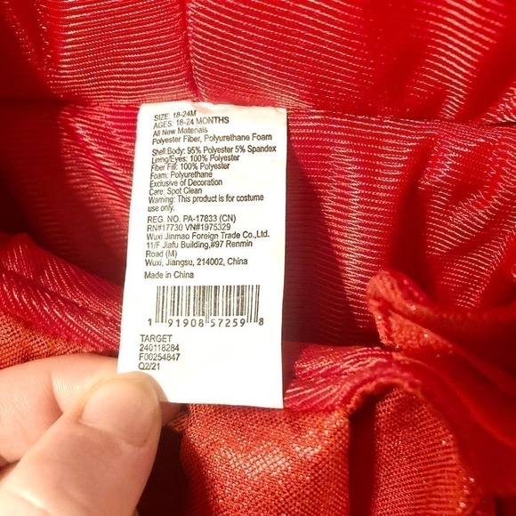 NWOT Toddler's 18-24M Red Squid Jumpsuit Halloween Costume - Picture 8 of 8